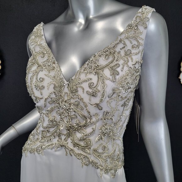 NWT~$1699~IMPRESSION~SZ 6/8~WHITE BEADED EMBROIDERED MERMAID WEDDING DRESS GOWN - Picture 2 of 16